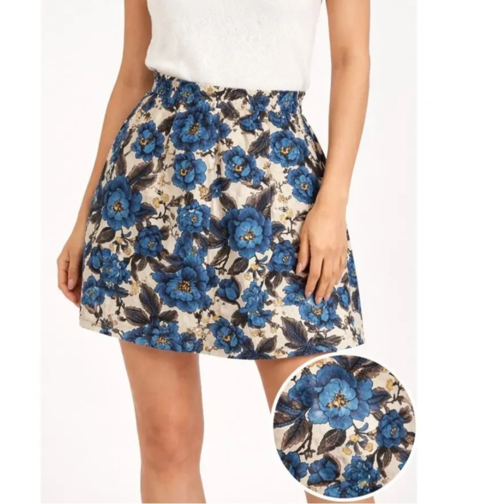 Ann Taylor Loft Floral Tie Waist Skirt Size SP